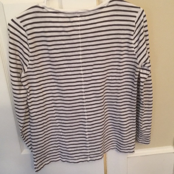 Madewell grey/navy blue striped long sleeve shirt - Picture 3 of 3